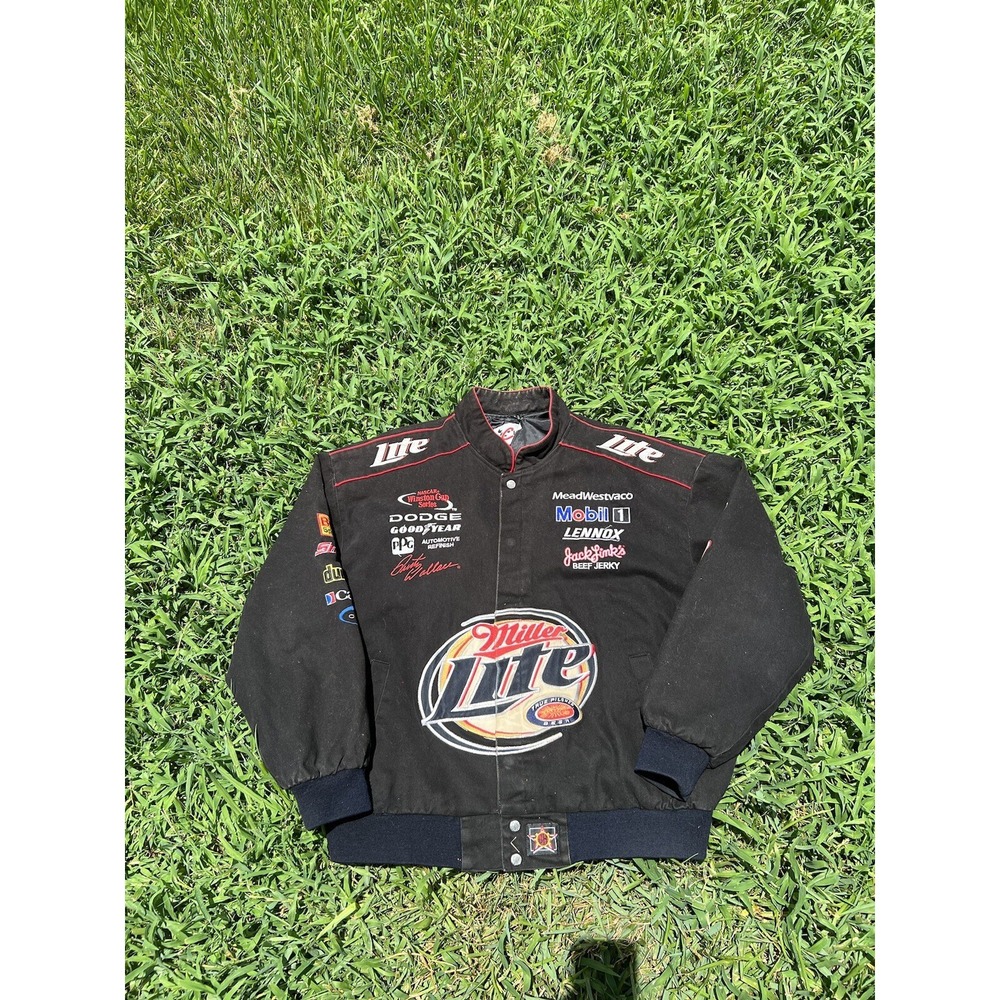 Vintage Rusty Wallace Chase Authentics Miller Lite Mens 2XL Jacket Coat NASCAR